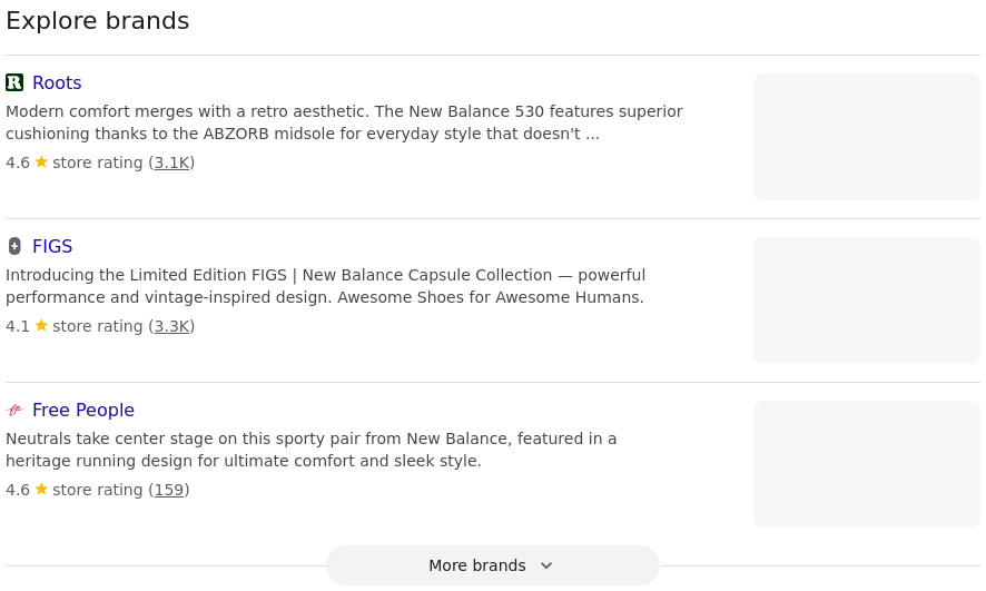 Explore Brands example showing brand cards and manufacturer options - main view