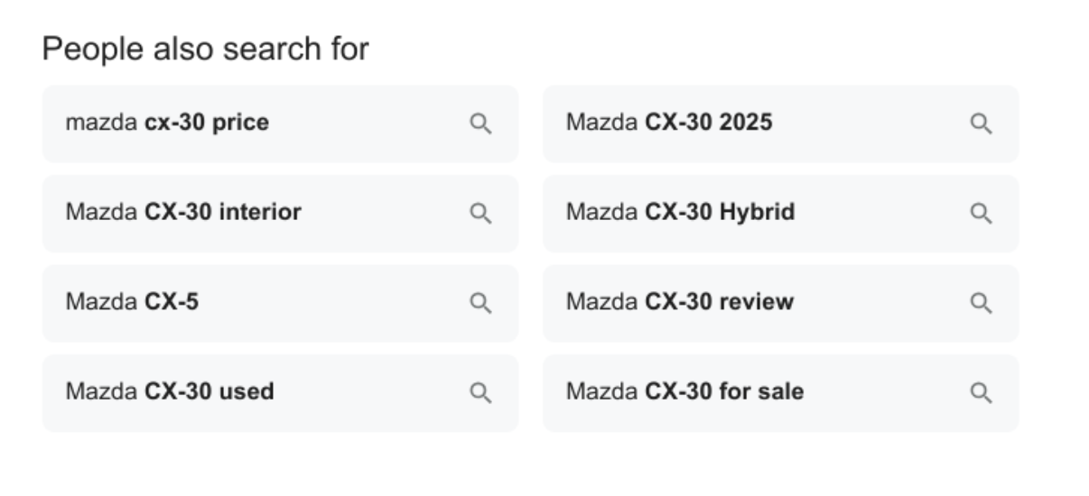 Related Searches screenshot - main view