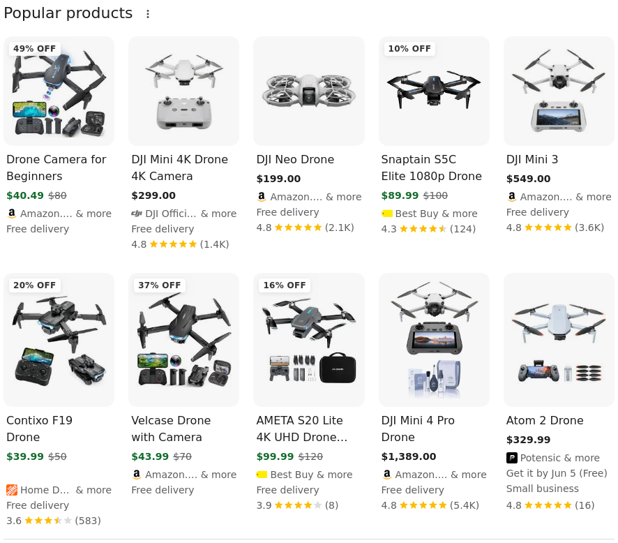 Popular Products screenshot - main carousel view